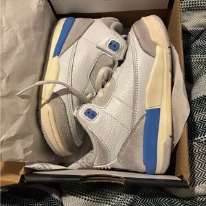 Jordan Kids Sneakers in White, Blue, and Gray